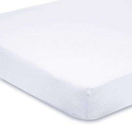 500-Thread-Count Egyptian Cotton Super Soft Extra Deep Pocket Fitted Sheet/Bottom Sheet Queen Solid White Fit Up to 21" inches Deep Pocket Fully Elastic All Around by SRP Linen