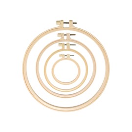 QLEUIFT Bamboo Embroidery Hoop Cross Stitch Frame, 9.5 cm, 12 cm, 16 cm, 20 cm Circle Cross Stitch Hoop Embroidery Ring for DIY, Crafts, Embroidery, Pack of 4