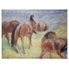 Grazing Horses Landscape by Franz Marc Accent Tile Mural Kitchen