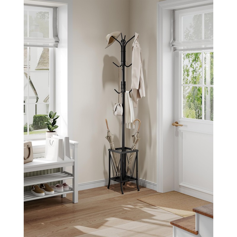 CHOEZON Coat Rack Freestanding, Coat Rack with Umbrella Holder, Entryway