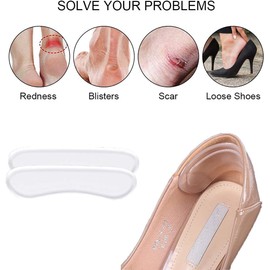 Shoe Insert Comfort Kit, Clear Heel Grips, Cushion Pads and Liners for Loose Fitting Shoes