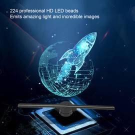 3D Hologram Fan, Hologram Projector, 42CM 16.5in Projector with 224 LED Beads, 2000*224, for Business Store Advertising. 100‑240V