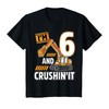 6 year old vehicles construction excavator Birthday 6th T-Shirt