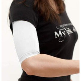 Tatjacket Tattoo Cover Up Concealer Sleeve, 2-PACK, Upper Arm or Calf coverage, UPF 50 Protection, Slip Free, for Men & Women (Unisex), LARGE, WHITE