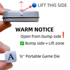 Crossword Solitaire Dice Game, Puzzle Word Game with Letter Dice, Family Dice Games for Adults, Travel Alphabet Spelling Board Game with Small Case