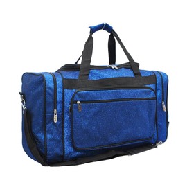 NGIL Glitter Canvas 20" inch Weekender Overnight Travel Carry-On Luggage Sports Gym Duffle Bag for Women (Royal Glitter)