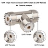 2-Pack UHF Female to UHF Female RF Coaxial Adapter, T-Shape