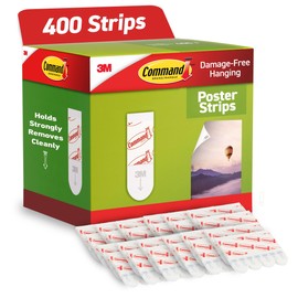 Command Poster Strips, 400 Command Strips Damage Free Hanging Poster Hangers, No Tools Wall Hanging for Home, Room, Wall and Office Décor