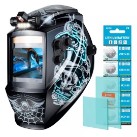 TRQWH Large View Welding Helmet & Headgear, Auto Darkening, True Color