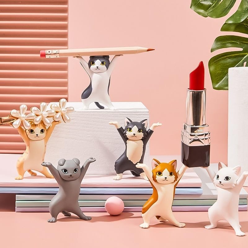 Yurika Pen Holder, Cat Pen Holder, Cat Pen Holder, Hard