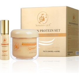 Mascarilla Capilar de Colágeno y Aceite de Argán Tratamiento para Cabello Seco y Dañado 500 ml + Aceite Capilar Apto para Todo Tipo de Cabello 60 ml