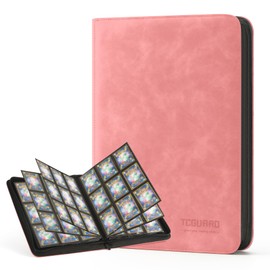 Trading Card Binder, 9 Side Loading Pocket Card Album Hold Up to 540 Cards, Zipper Binder for Cards Collection, TCG Card Holder for Game Card, Sports Card, Yugioh, MTG etc.（Pink 9）