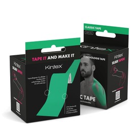 Kintex Kinesiologie Tape Classic, 5 cm x 5 m, hautfreundliches & wasserfestes Kinesiologie Tape, Physio Tape, Medizinisches Tape, für Sport & Physiotherapie (Grün)