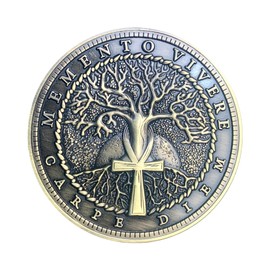 Antique Brass Memento Mori Stoic Reminder Coin