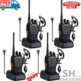 Walkie Talkie Long Range 50 Mile Two Way Radio Charge Waterproof 4 Pack Set