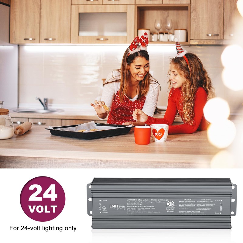 EMITEVER 80W Triac Dimmable LED Driver,Power Supply,AC 120V to DC