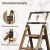 XinSunho 3 Step Ladder, Aluminum 3 Step Stool with Retractable