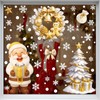 6Pcs Christmas Window Clings Gold Snowman Santa Claus Window Decorations