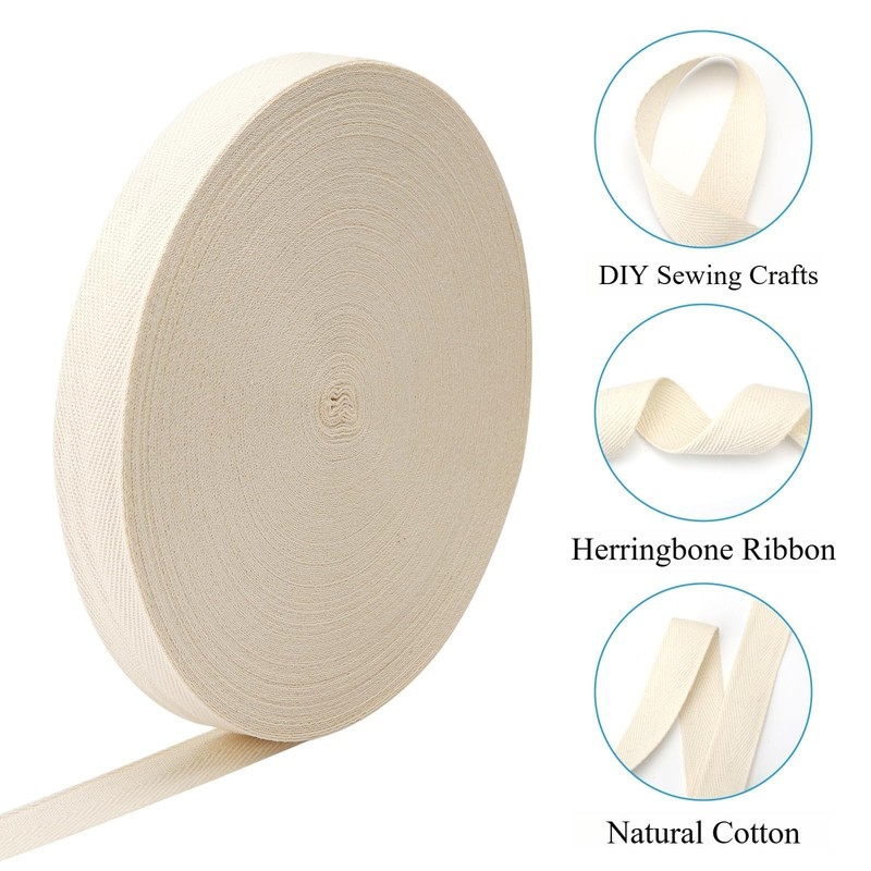 50 Meters 25mm Cotton Twill Tape Cotton Bias Binding Tape