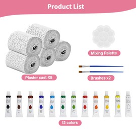 KBIBCK Babybauch Gipsabdruck Set, Gipsabdruck Babybauch Set mit Gipsbinden, 12 Acrylfarben & vielem mehr, 3D Babybauch Gipsabdruck Set, Der Bauchabdruck-Deko, Erinnerungen, Andenken & Geschenk