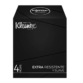 Kleenex Pauelos Faciales, Elegance Black, Paquete Con 50 Piezas De Cuatro Hojas, Extra Resistentes y Suaves                                           