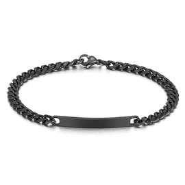 Zysta Medical ID Tag Linke Bracelet Adjustable Stainless Steel Identity Tags Twist Chain Bracelets