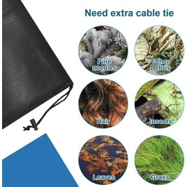 Awvlvwa Black Nylon Mesh Pump Barrier Bag, 2 Pack 17.7"x17.7" for Pond Biological Filters and Submersible Outdoor