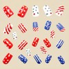 24Pcs Independence Day Press on Nails Medium Square Nails American