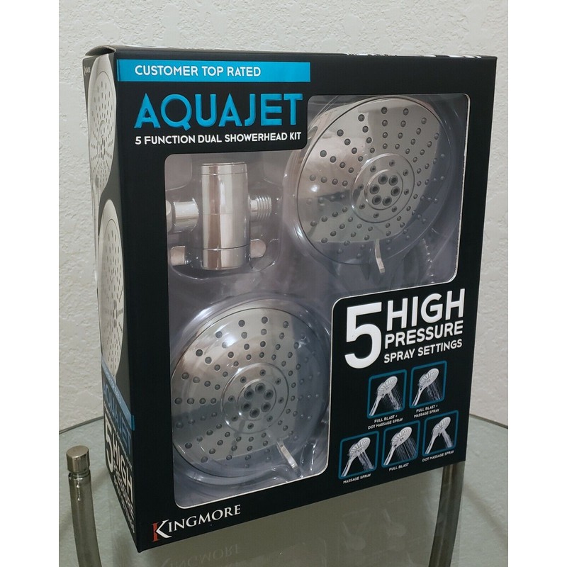 Kingmore AquaJet™ 5" Five Function Shower Combo in Chrome