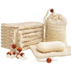 Bolsa de jabón de sisal natural para barra de jabón, 8 bolsas de sisal orgánico para exfoliar espumas y barra de jabón seco al aire, bolsa de jabón de