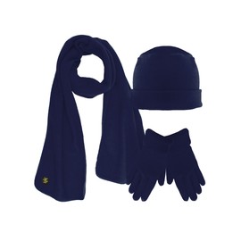 Navy Blue 3 Piece Fleece Hat Scarf & Glove Matching Set