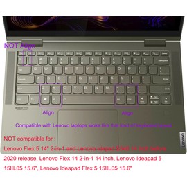 Keyboard Cover Compatible for Lenovo Flex 5 5i 14" 2-in-1 Laptop, Lenovo Yoga 5i 7i 9i 14", ideapad Slim 5i 7 14", Idepad S540 14", ThinkBook 14 G2 G3 Gen, ThinkBook 14s Yoga G2 ITL - Gradient Purple