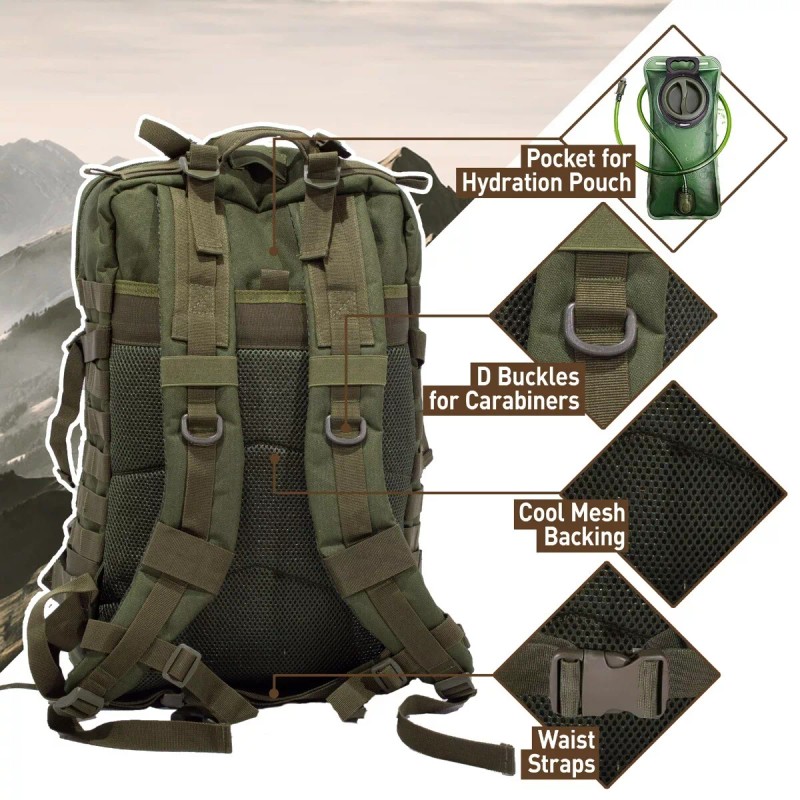 Sirius Survival 50L Expeditionary Tactical Backpack, Tan