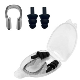 Charming Decoration Waterproof Swimming Earplugs & Nose Clip Set 2pcs Unisex Adult Swim Gear for Pool Snorkeling