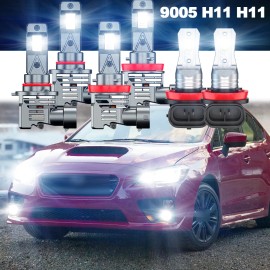 CHUSYYRAY For Subaru WRX 2015 2016 2017 2018-2020 LED Headlights + Fog Light Bulbs 6000K