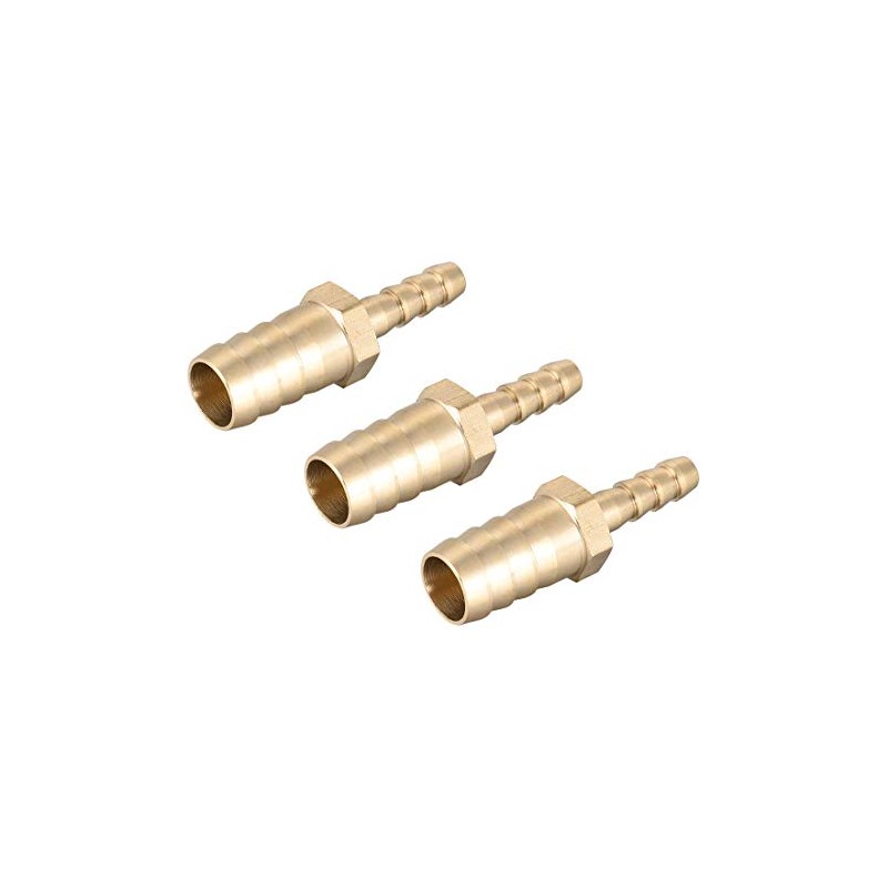 sourcing map Brass Reducer Barb Hose Connector Adapter 12 mm