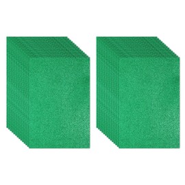 PATIKIL Green Shiny EVA Glitter Foam Sheet 11.8 x 7.9 Inch 2mm Thick with Back Adhesive Sparkle EVA Glitter Felt for Crafts DIY Project, 30 Pcs