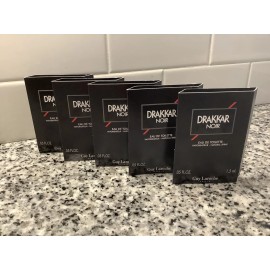 Guy Laroche Drakkar Noir VINTAGE Formula COSMAIR 2002 EDT .05oz SPRAY Samples | Lot Of (5)