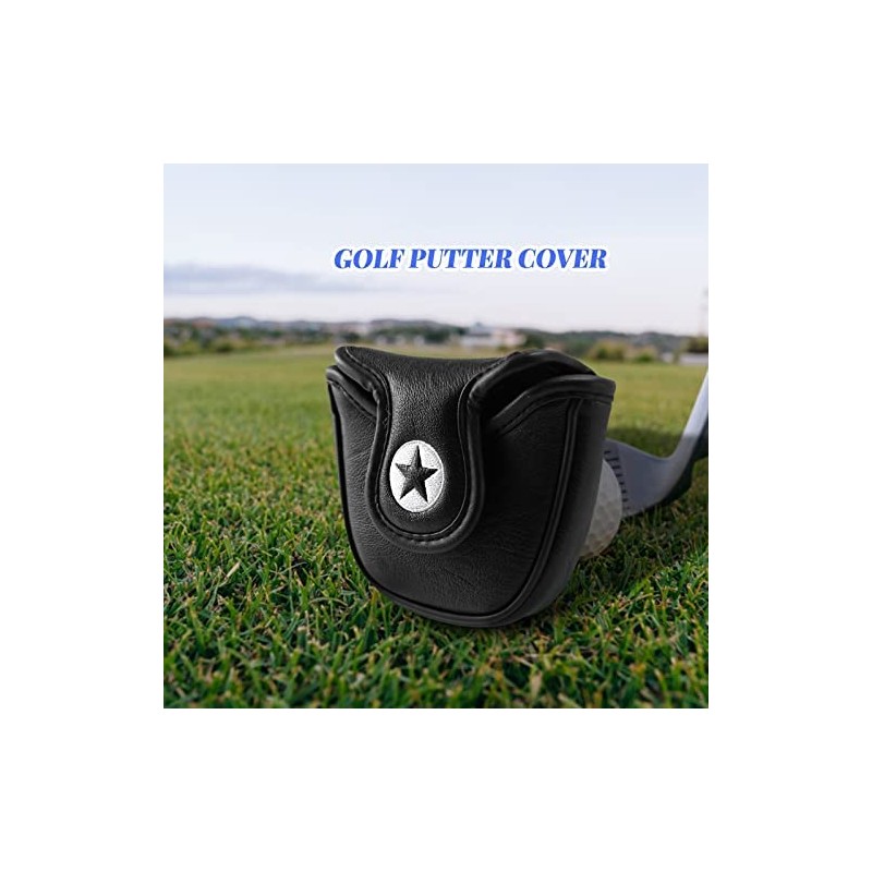 Hacbop 1Pc PU Leather with Shark Embroidery Magnet Golf Mallet