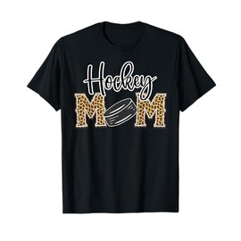Hockey Mom Leopard Print Cheetah Ice Hockey Proud Mom T-Shirt