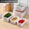 VegiTechs 4 PCS Fruit Containers for Fridge, Leakproof fruit storage