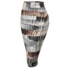 MBJ WB1304 Womens Print Midi Pencil Skirt M Black_Brown