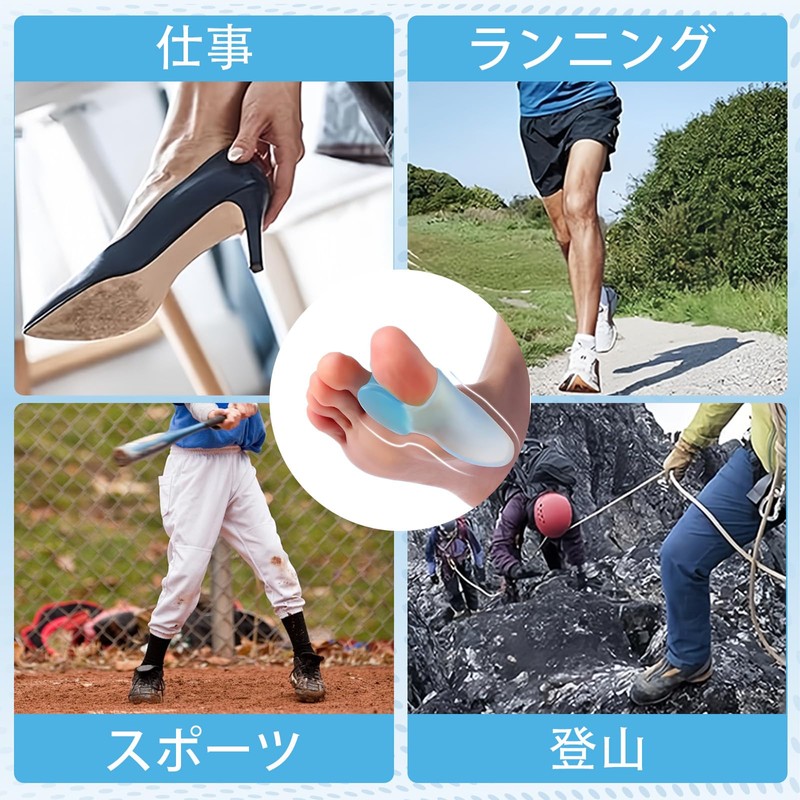 KUENZ 足指サポート 足指を広げる 足指サポーター お 睡眠足指ストレッチパッド、足指ストレッチパッド、ユニセックスで着脱が容易 2枚入り. (ブルー 2枚入り)