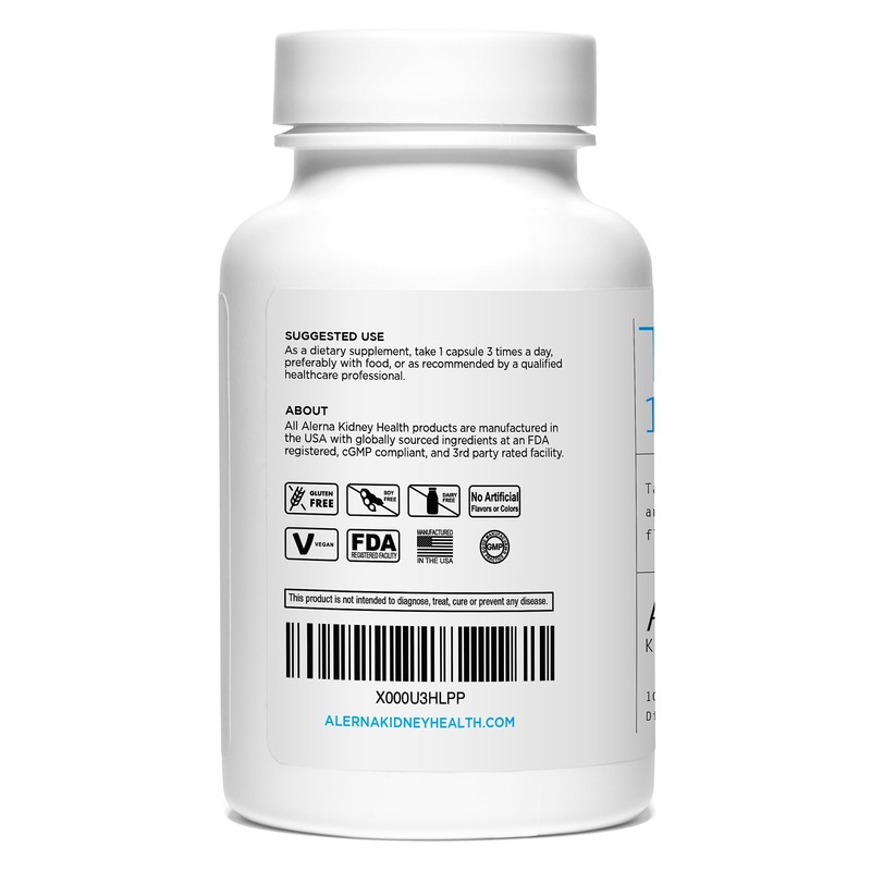 Alerna Kidney Health Tart Cherry Extract 1200 mg, 100 Vegetarian