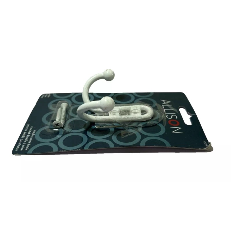 Allison Double Robe Hook, White