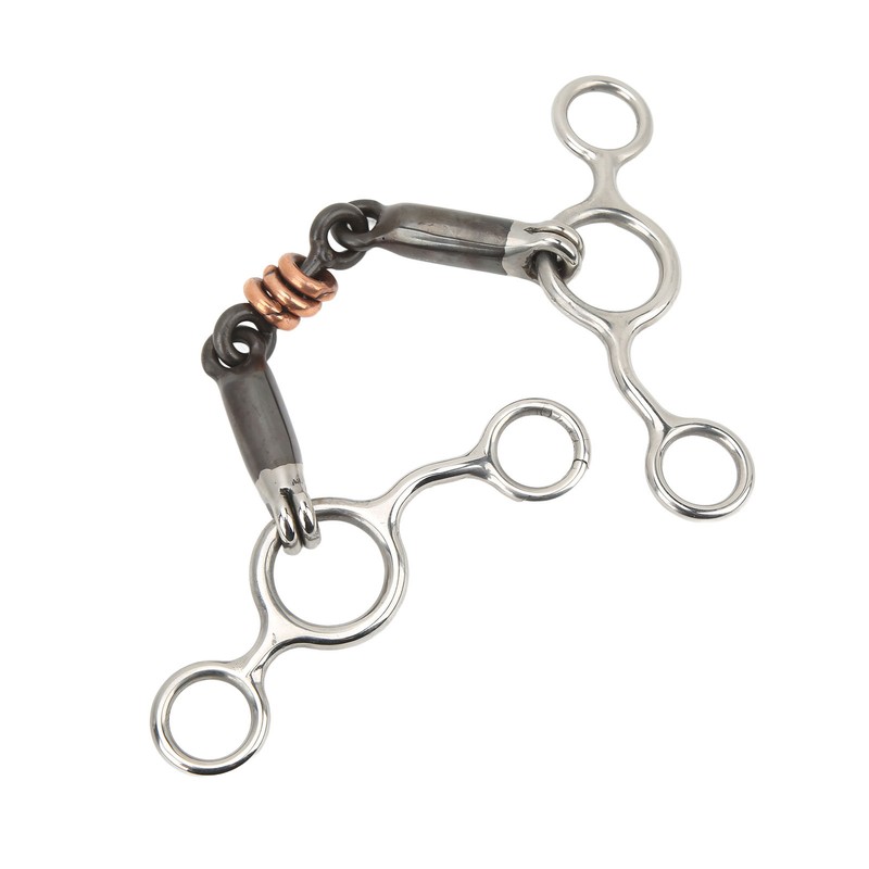 Horse Gag Ring Snaffle Stainless Steel Brass 145mm Mouthpiece Horse