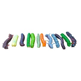 AKORD Plastic Twisty Worm Educational Party Favours Tricks Pack of 12 Multi-colour