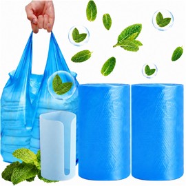 Large Adult Diaper Disposal Bags with Wall Mount Storage Box,96 Pcs (23"x18") Diaper Sacks, Adult Diaper Disposal Bags & Travel Diaper Trash Bags,Odor-Proof Incontinence Disposal for Adult-Blue