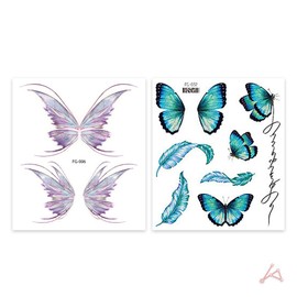Pastel Tattoo Sticker - FG-032 Blue Butterfly / 파스텔 타투 스티커 - FG-032파랑나비