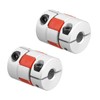 TOP-VIGOR 2pcs 6.35mm to 6.35mm Shaft Coupling L25xD20 Flexible Clamp